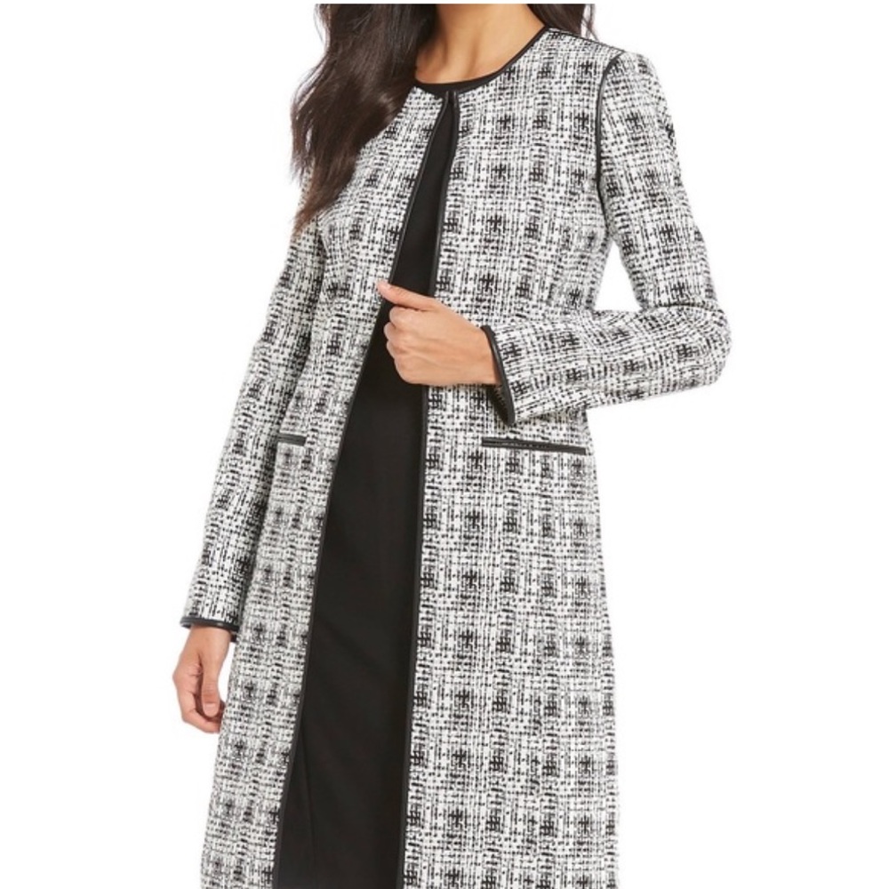 Calvin Klein long coat size 8 black and white